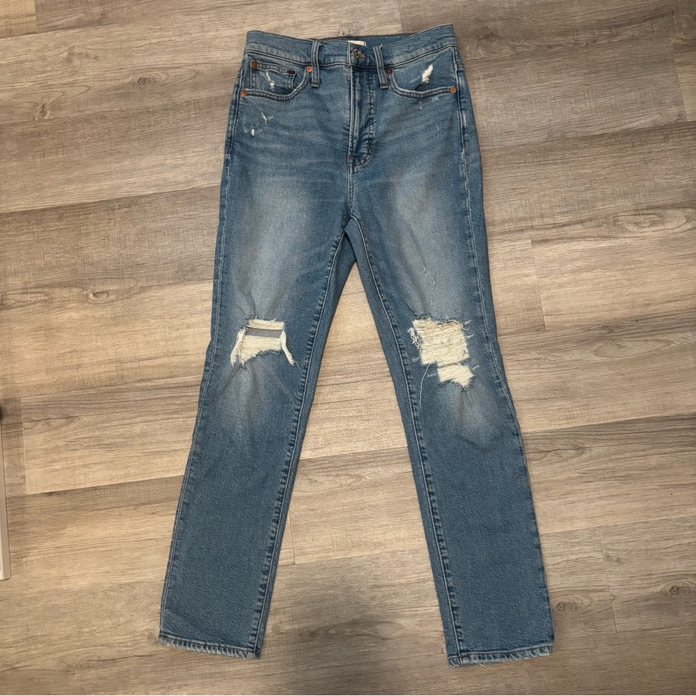 Madewell perfect vintage Ripped Straight Leg Jeans size 25